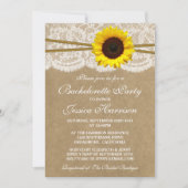 Rustic Sunflower Kraft, Lace & Twine Bachelorette Kaart (Voorkant)