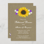 Rustic Sunflower Kraft Rehearsal Dinner Invites Kaart (Voorkant / Achterkant)