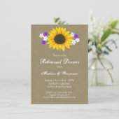 Rustic Sunflower Kraft Rehearsal Dinner Invites Kaart (Staand voorkant)