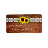 Rustic Sunflower Lace Return Address Labels (Voorkant)
