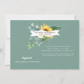 Rustic Sunflower Licht Foto Vrijgezellenfeest Kaart (Achterkant)