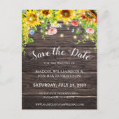 RUSTIC SUNFLOWER LIGHTS BARNWOOD BEWAREN DE DATUM BRIEFKAART (Voorkant)