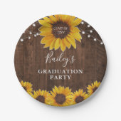 Rustic Sunflower & Lights Fotogradatie Party Papieren Bordje (Voorkant)