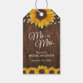 Rustic Sunflower Lights Ms. aan Mrs. Vrijgezellenf Cadeaulabel (Voorkant)