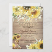 Rustic Sunflower Lights Wood Sweet 16 Kaart (Voorkant)