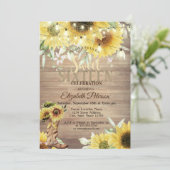 Rustic Sunflower Lights Wood Sweet 16 Kaart (Staand voorkant)