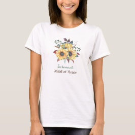 Rustic Sunflower Maid of Bridesmaid T-shirt