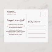 Rustic Sunflower Maroon and Gold Photo Afstuderen Aankondigingskaart (Achterkant)