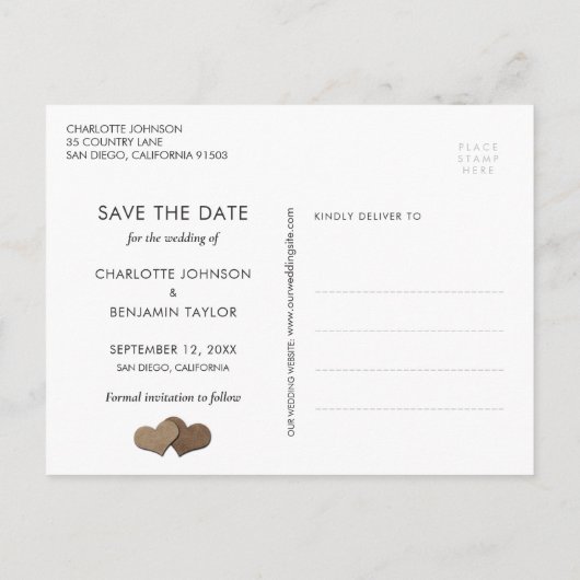 Rustic Sunflower Mason Jar 3 Photo Save the Date Aankondigingskaart (Achterkant)