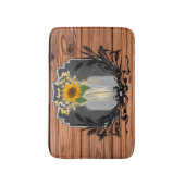 Rustic Sunflower Mason Jar Badmat (Voorkant Verticaal)