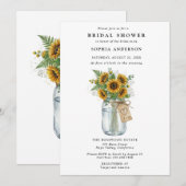 Rustic Sunflower Mason Jar Bridal Shower Kaart (Voorkant / Achterkant)