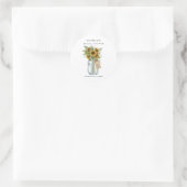 Rustic Sunflower Mason Jar Bridal Shower  Ronde Sticker (Tas)