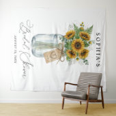 Rustic Sunflower Mason Jar Bridal Shower Wandkleed (In Situ (horizontaal))