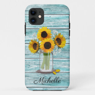 Rustic Sunflower Mason Jar Case-Mate iPhone Case