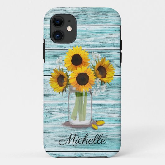Rustic Sunflower Mason Jar Case-Mate iPhone Case (Achterkant)