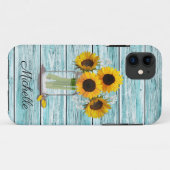 Rustic Sunflower Mason Jar Case-Mate iPhone Case (Achterkant (horizontaal))