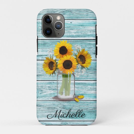 Rustic Sunflower Mason Jar Case-Mate iPhone Case (Achterkant)