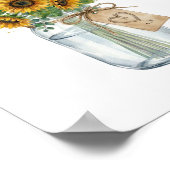 Rustic Sunflower Mason Jar Favors Sign Poster (Hoek)