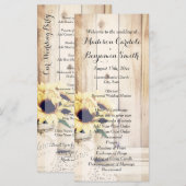 Rustic Sunflower Mason Jar Wedding Programs Programmakaart (Voorkant / Achterkant)