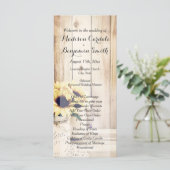 Rustic Sunflower Mason Jar Wedding Programs Programmakaart (Staand voorkant)