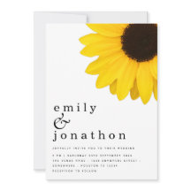 Rustic Sunflower Modern Typography Wedding