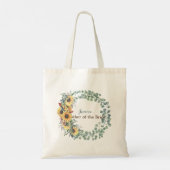 Rustic Sunflower Moeder van Bride of Groom Tote Bag (Achterkant)