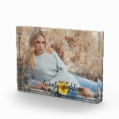 Rustic Sunflower Monogram Class of Photo Block Fotoblokken (Rechts)