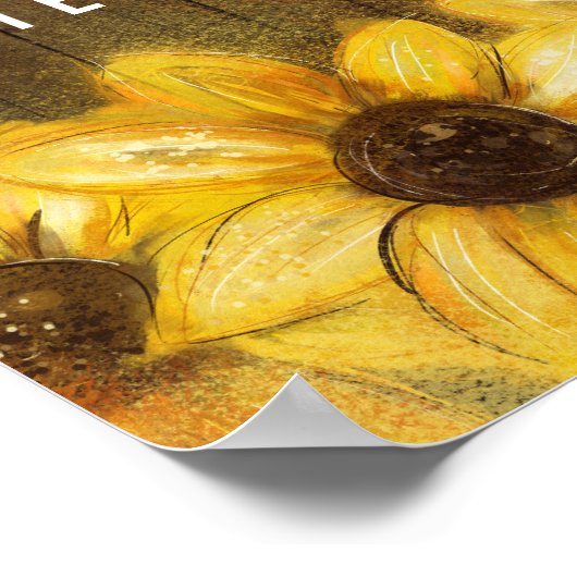 Rustic Sunflower Monogram Welkom op het huwelijk Poster (Hoek)