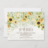 Rustic Sunflower Moving Announding Kaart (Voorkant)