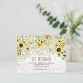 Rustic Sunflower Moving Announding Kaart (Staand voorkant)
