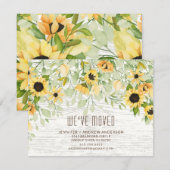 Rustic Sunflower Moving Announding Kaart (Voorkant / Achterkant)