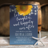 Rustic Sunflower Navy Blue Rehearsal Kaart