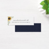 Rustic Sunflower Navy Wedding Website RSVP Mini Visitekaartjes (Bureau)