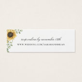 Rustic Sunflower Navy Wedding Website RSVP Mini Visitekaartjes (Voorkant)