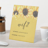 Rustic Sunflower Network WiFi Wachtwoord Pedestal  Reclamebord Met Voetstuk (Insitu)