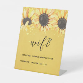 Rustic Sunflower Network WiFi-wachtwoord Reclamebord Met Voetstuk