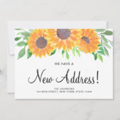Rustic Sunflower New Address Moving Announge Kaart (Voorkant)