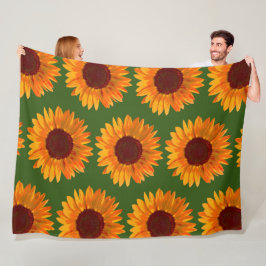 Rustic Sunflower Pattern Boerderij House Charm Fleece Deken