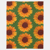 Rustic Sunflower Pattern Boerderij House Charm Fleece Deken (Voorkant)