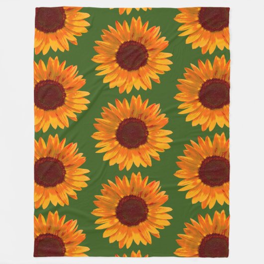 Rustic Sunflower Pattern Boerderij House Charm Fleece Deken (Voorkant)