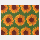 Rustic Sunflower Pattern Boerderij House Charm Fleece Deken (Voorkant (Horizontaal))