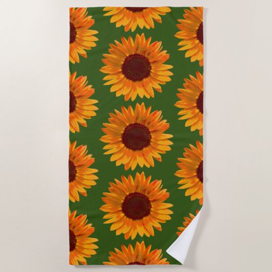 Rustic Sunflower Pattern Boerderij House Charm Strandlaken (Voorkant)