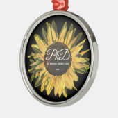 Rustic Sunflower Persoonlijk PhD-Afstuderen Metalen Ornament (Links)