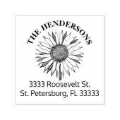 Rustic Sunflower Persoonlijk retouradres Zelfinktende Stempel (Design)