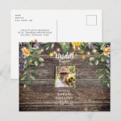 Rustic Sunflower Photo Bridal Shower Invitation Briefkaart (Voorkant / Achterkant)