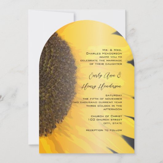 Rustic Sunflower Photo Wedding Kaart (Achterkant)