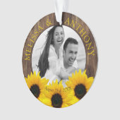 Rustic Sunflower Photo Wedding Save the Date Ornament (voorkant)