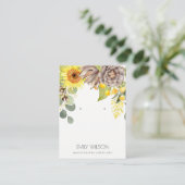 RUSTIC SUNFLOWER PINE FLORAL EARRING DISPLAY LOGO VISITEKAARTJE (Staand voorkant)
