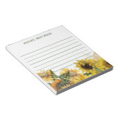Rustic Sunflower Plant mam Persoonlijke naam Notitieblok (Schuin)