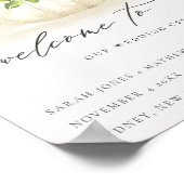 Rustic Sunflower Pumpkin Floral Waterverf Welkom Poster (Hoek)